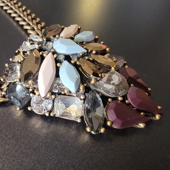 J.Crew Purple Stoned Statement Necklace - Picture 4 of 9